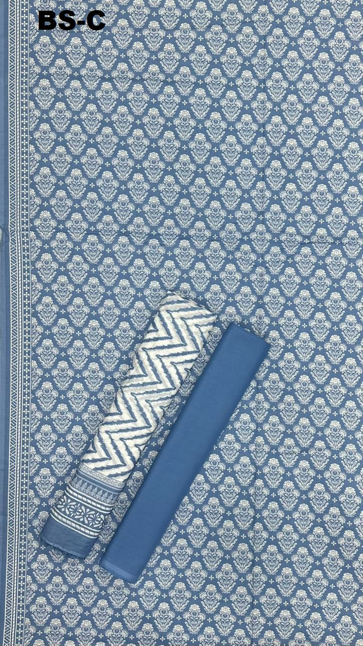Bin Saeed Cotton 3-piece printed suit
