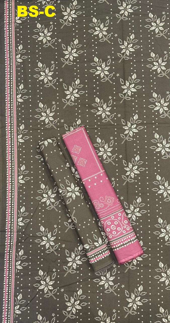 Bin Saeed Cotton 3-piece printed suit