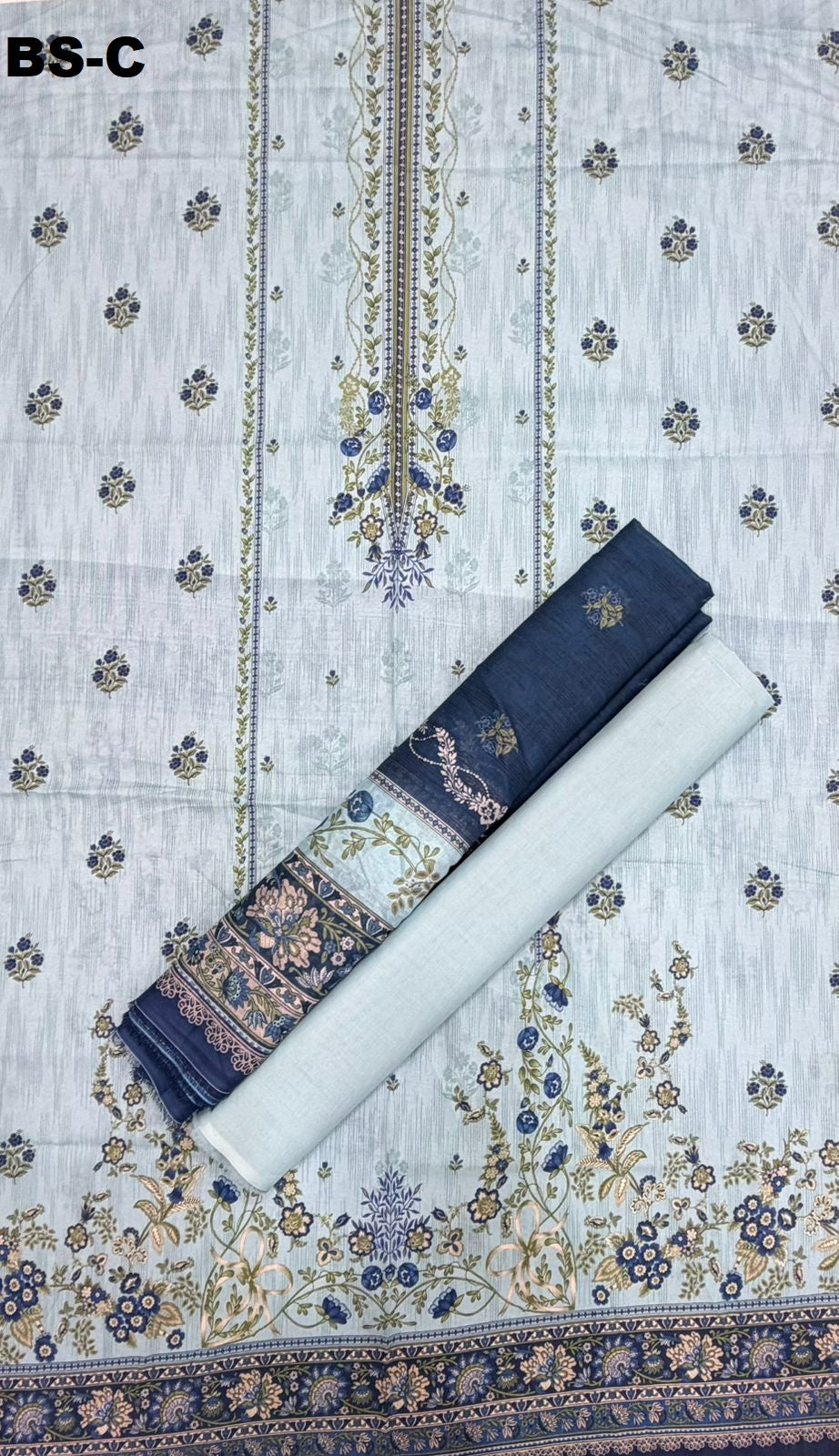 Bin Saeed Cotton 3-piece printed suit