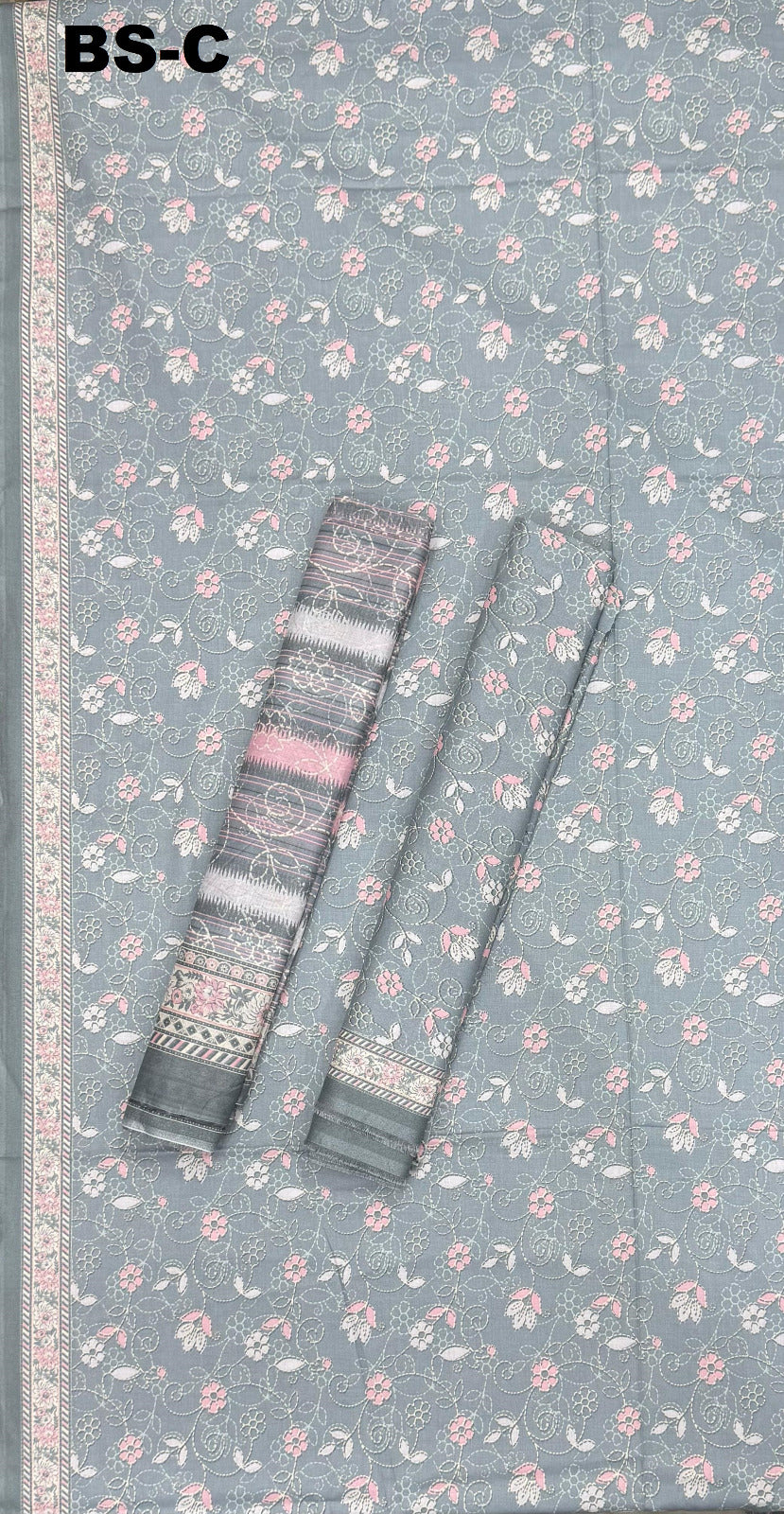Bin Saeed Cotton 3-piece printed suit