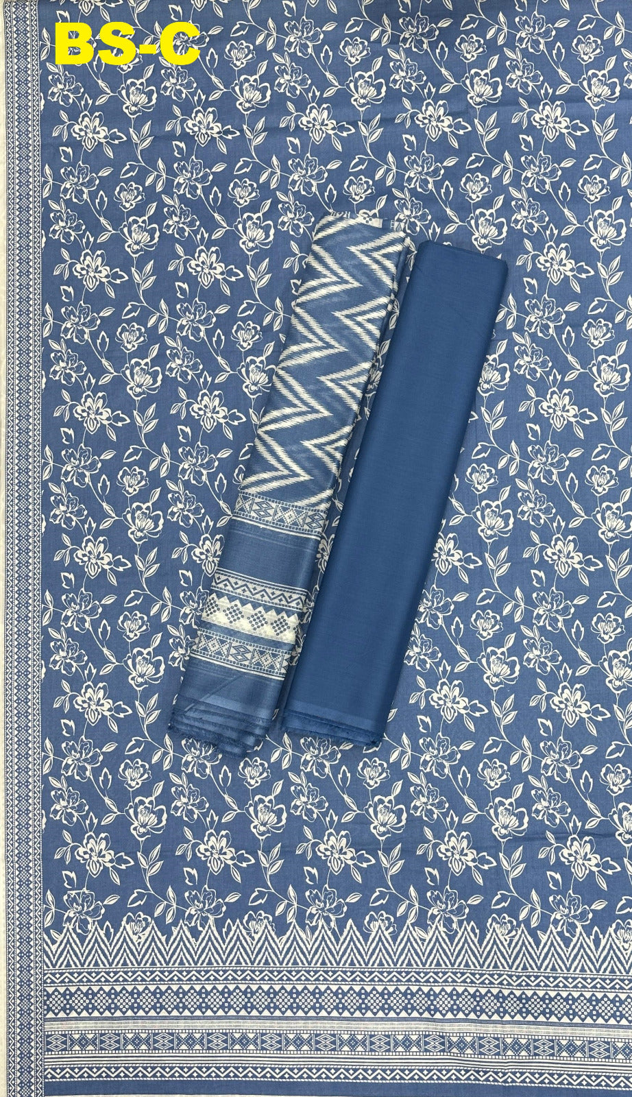 Bin Saeed Cotton 3-piece printed suit