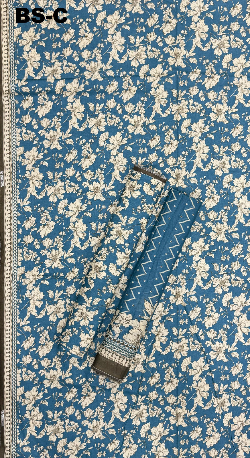 Bin Saeed Cotton 3-piece printed suit