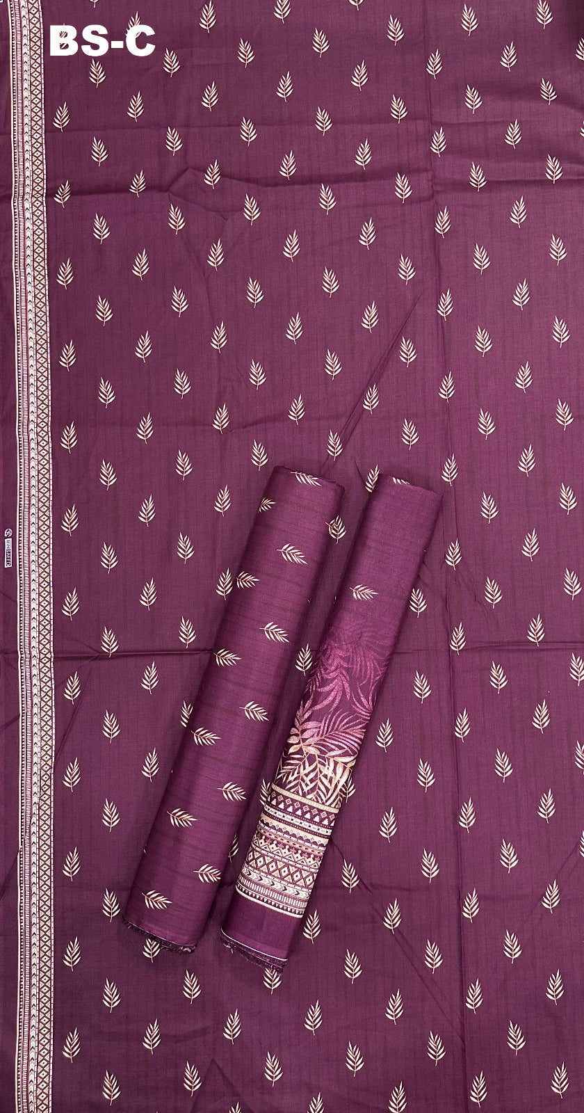 Bin Saeed Cotton 3-piece printed suit
