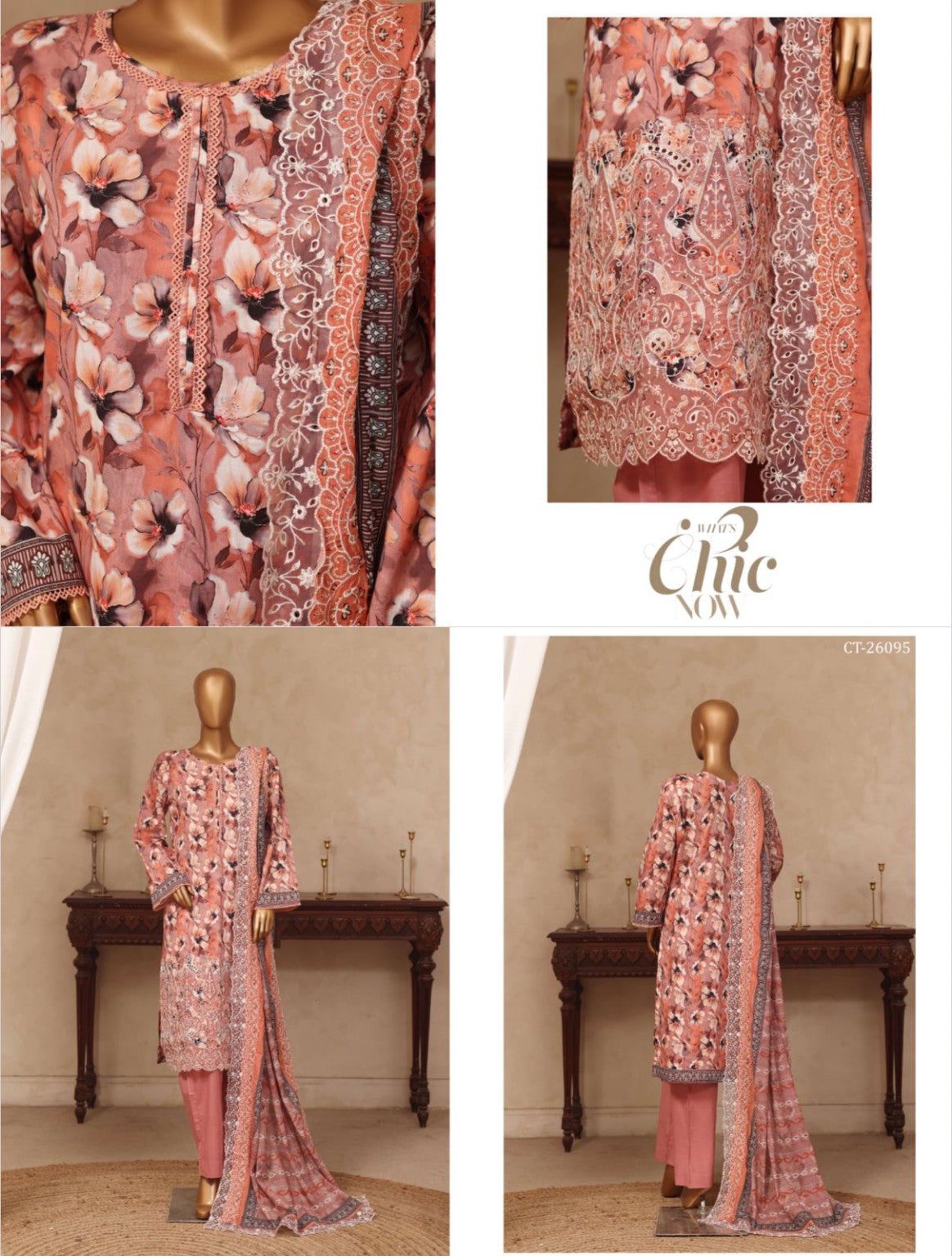 Riwayat Premium Luxury Embroidered Shirt + Embroidered Cutwork Duppatta