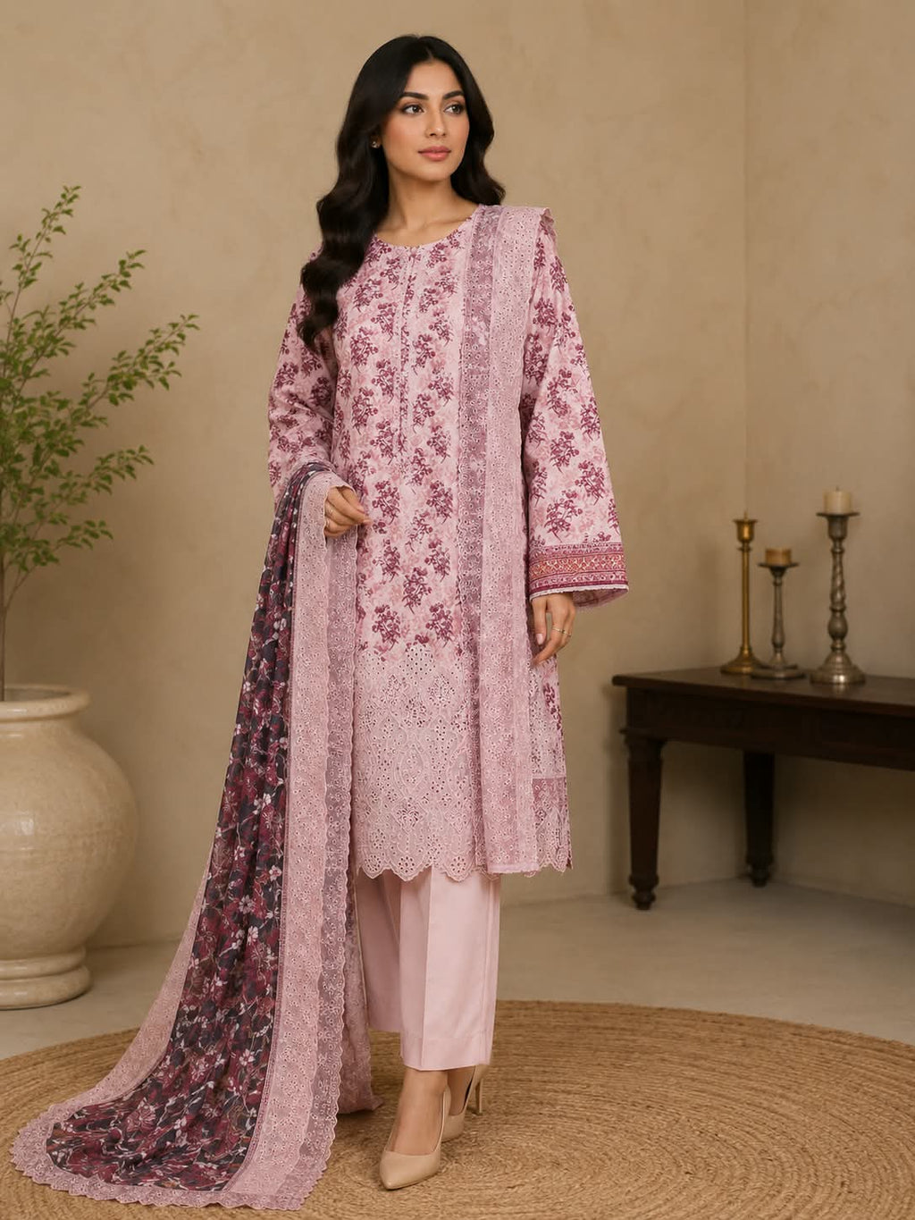 Riwayat Premium Luxury Embroidered 3-pc suit + Luxury Cutwork Duppatta