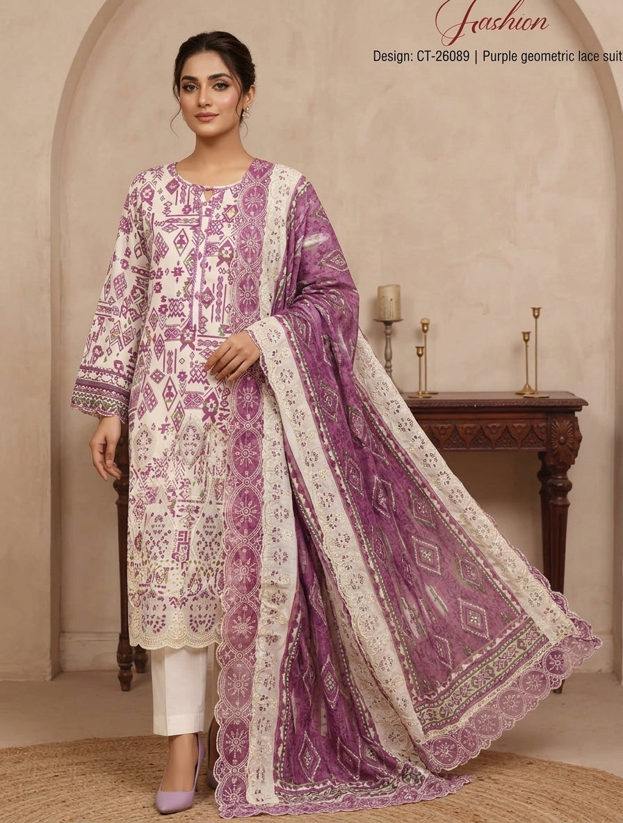 Riwayat Premium Luxury Embroiederd 3-pc suit + Cutwork Dupatta
