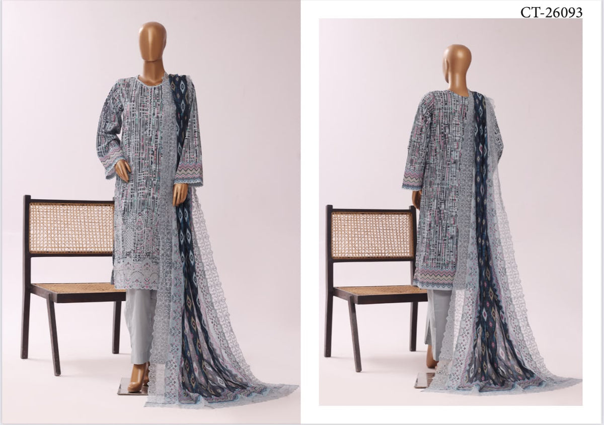 Riwayat Premium Luxury Embroidered 3-pc Suit + Cutwork Dupatta