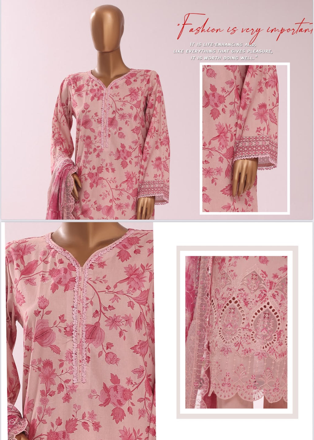 Riwayat Premium Luxury Embroidered 3-pc Suit + Cutwork Dupatta
