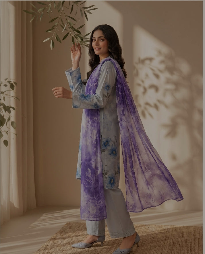 Mehak By Meco Textile Luxury Dobby Viscose 3-Pc Suit