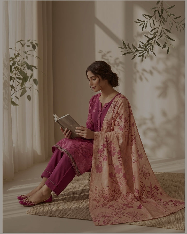 Mehak By Meco Textile Luxury Dobby Viscose 3-Pc Suit