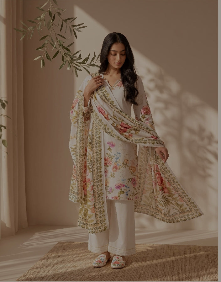 Mehak By Meco Textile Luxury Dobby Viscose 3-Pc Suit