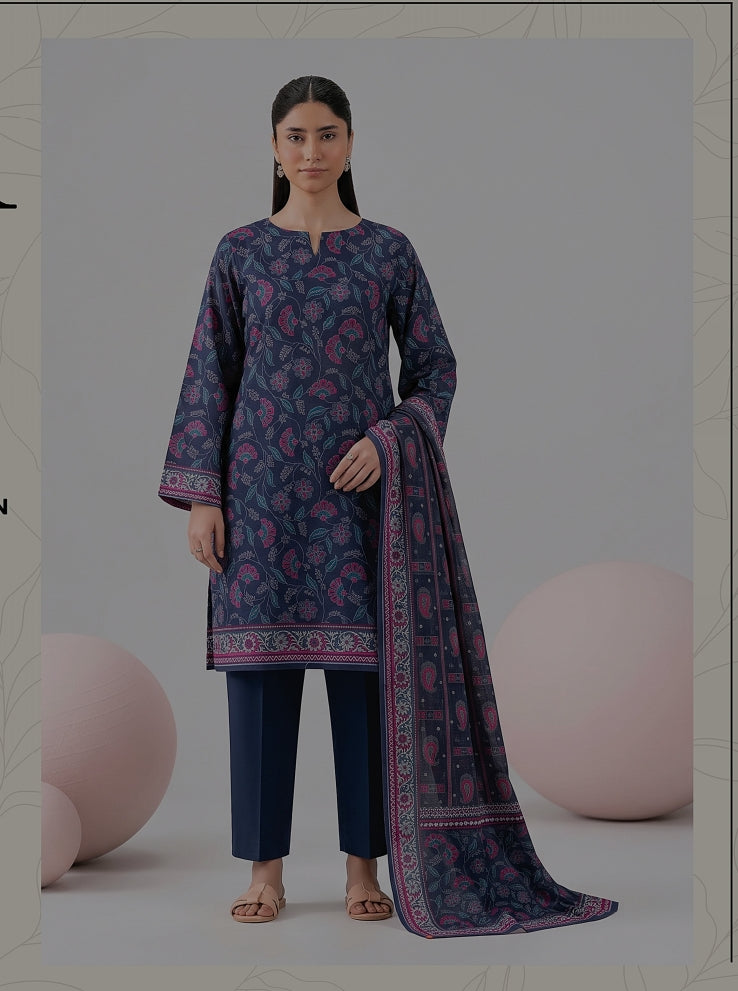 Nishat Luxury 3-Pc Printed Suit