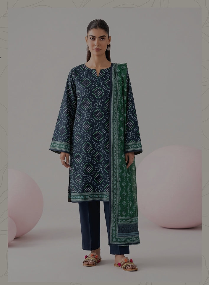 Nishat Luxury 3-Pc Printed Suit