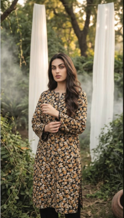 Regalia Premium Luxury Printed Khaddar 3-Pc Suit