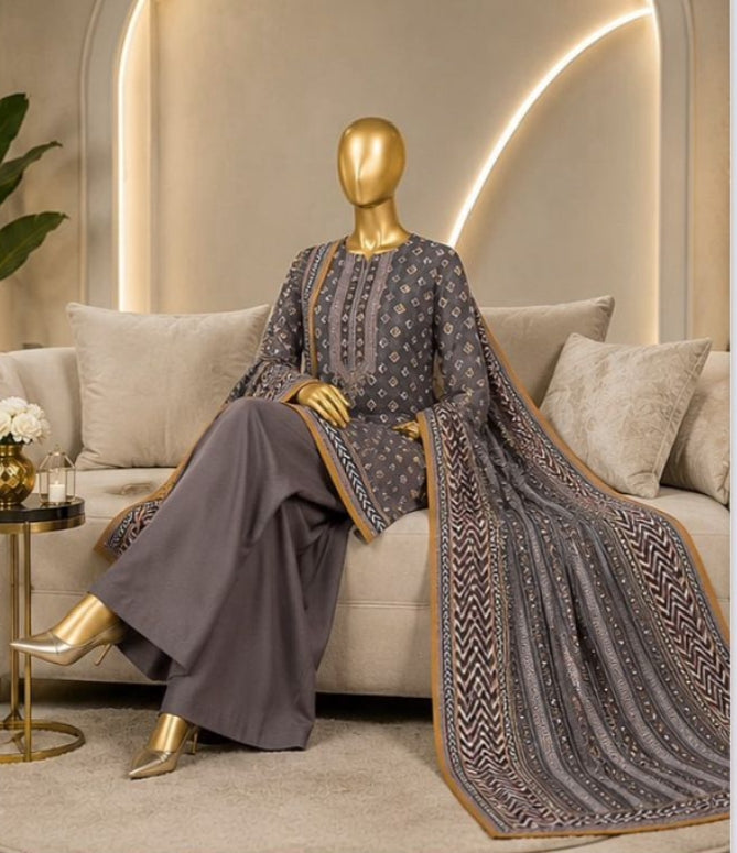 Riwayat 3-pc printed luxury dobby viscose