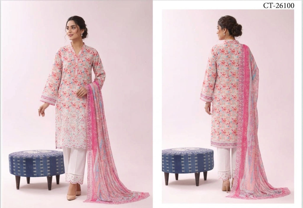 Riwayat Premium Luxury Embroidered 3-pc suit+ Cutwork Dupatta
