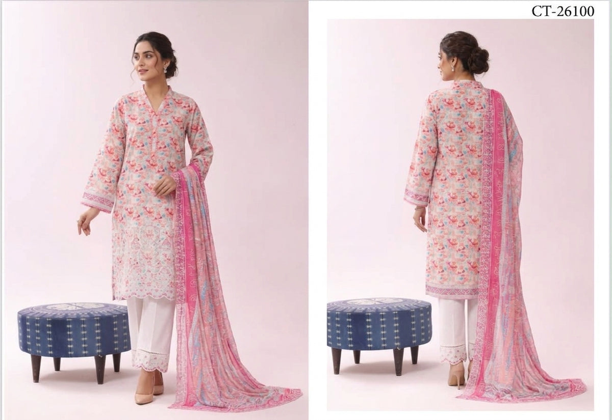 Riwayat Premium Luxury Embroidered 3-pc suit+ Cutwork Dupatta