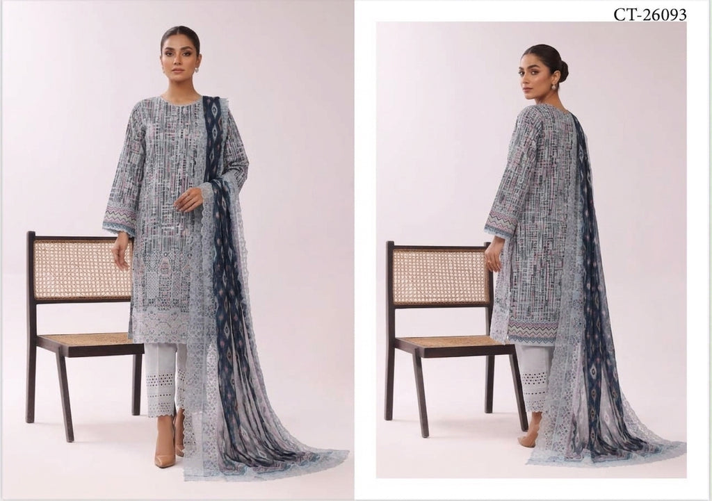 Riwayat Premium Luxury Embroidered 3-pc Suit + Cutwork Dupatta