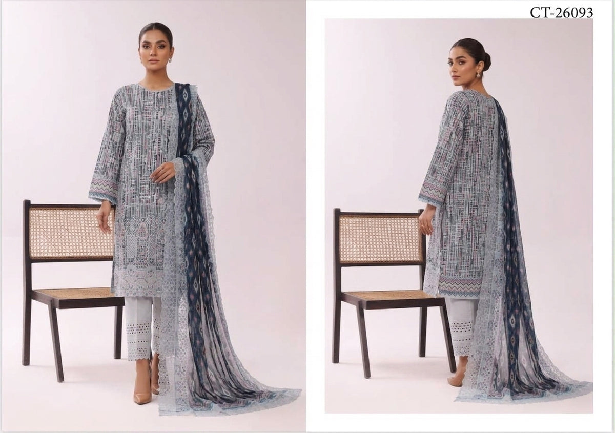 Riwayat Premium Luxury Embroidered 3-pc Suit + Cutwork Dupatta