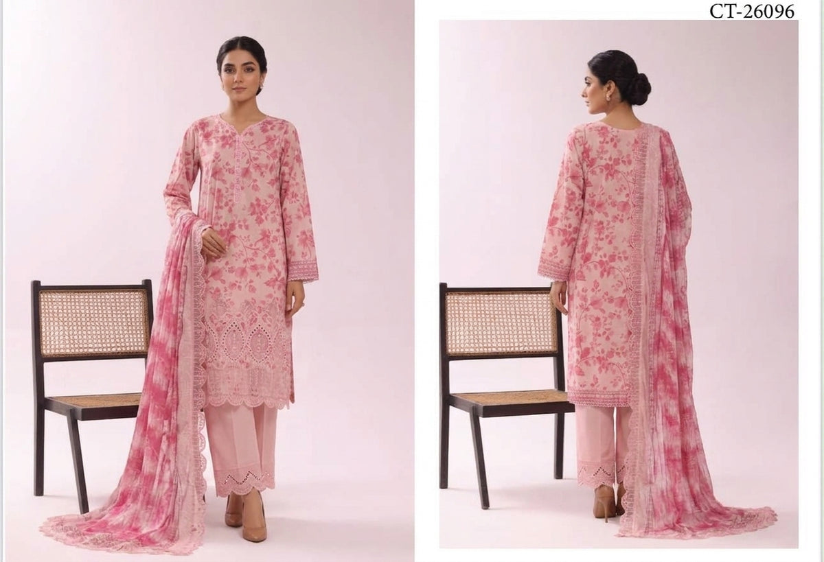 Riwayat Premium Luxury Embroidered 3-pc Suit + Cutwork Dupatta