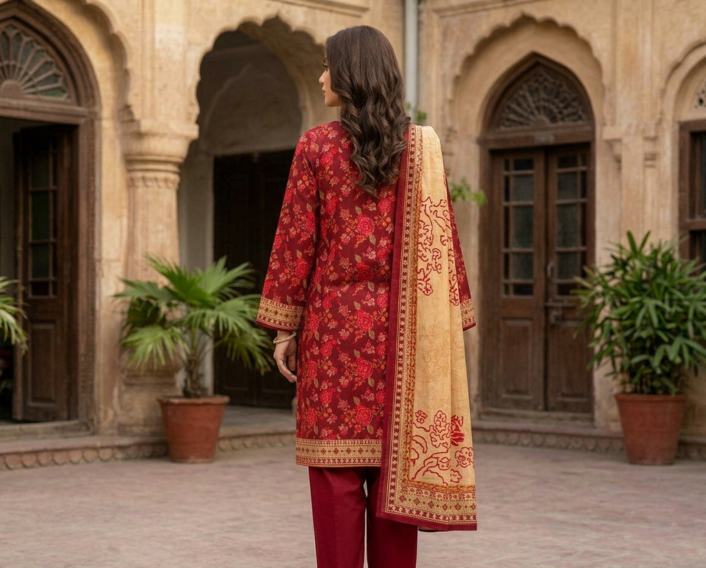 Regalia 3-pc Luxury  Printed Khaddar