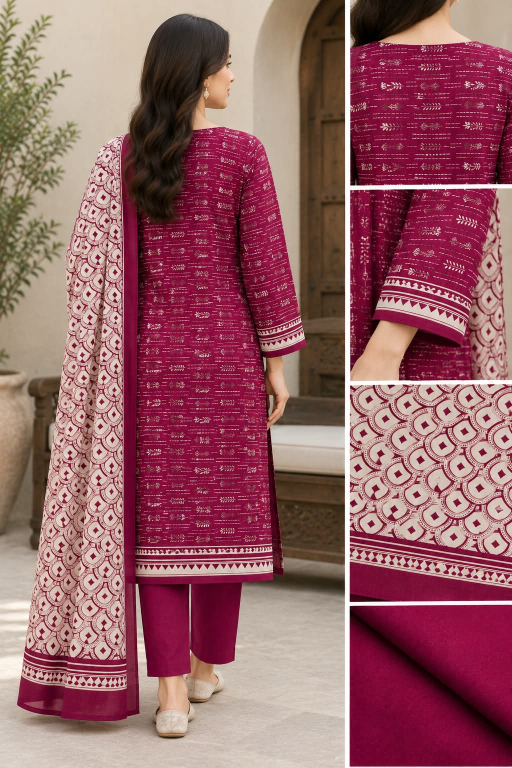 Regalia 3-pc Luxury  Printed Khaddar