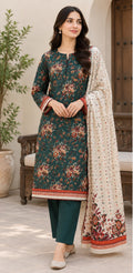Regalia 3-pc Luxury  Printed Khaddar