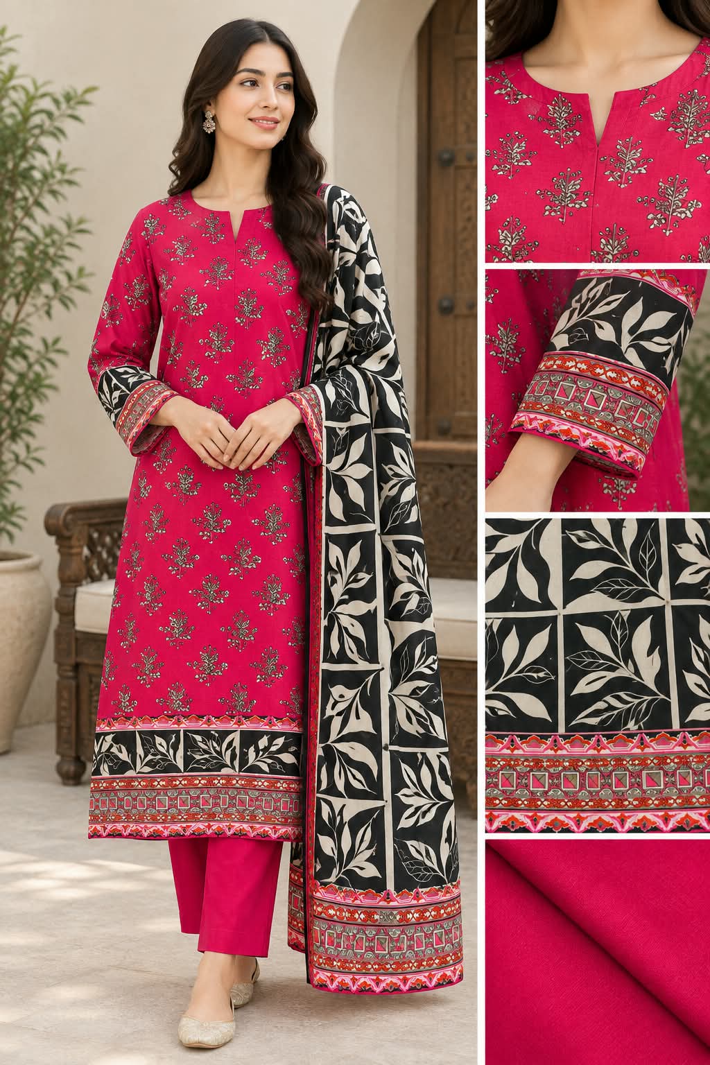 Regalia 3-pc Luxury  Printed Khaddar