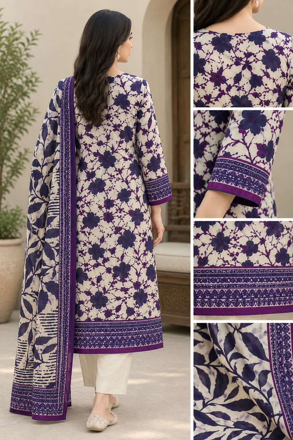 Regalia 3-Pc Luxury Printed Khaddar