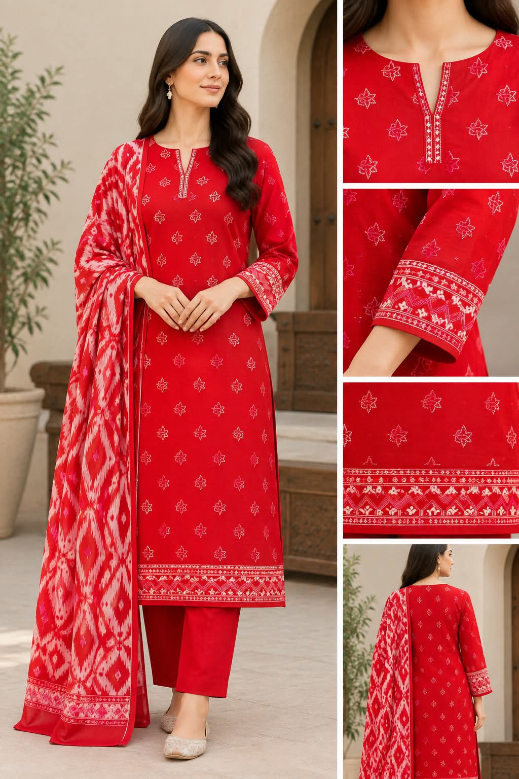 Regalia 3-Pc Luxury Printed Khaddar