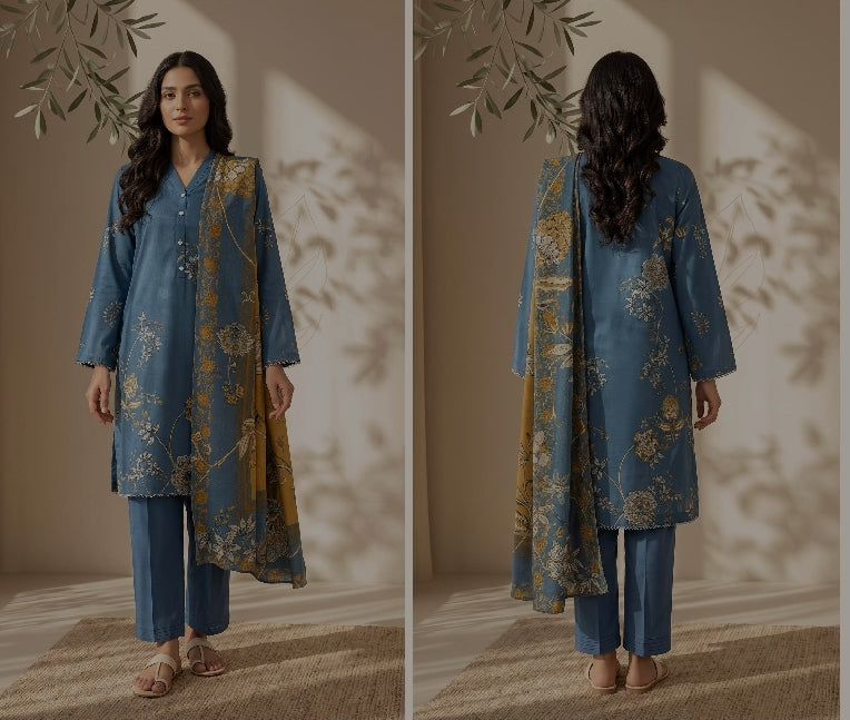Mehak By Meco Textile Luxury Dobby Viscose 3-Pc Suit