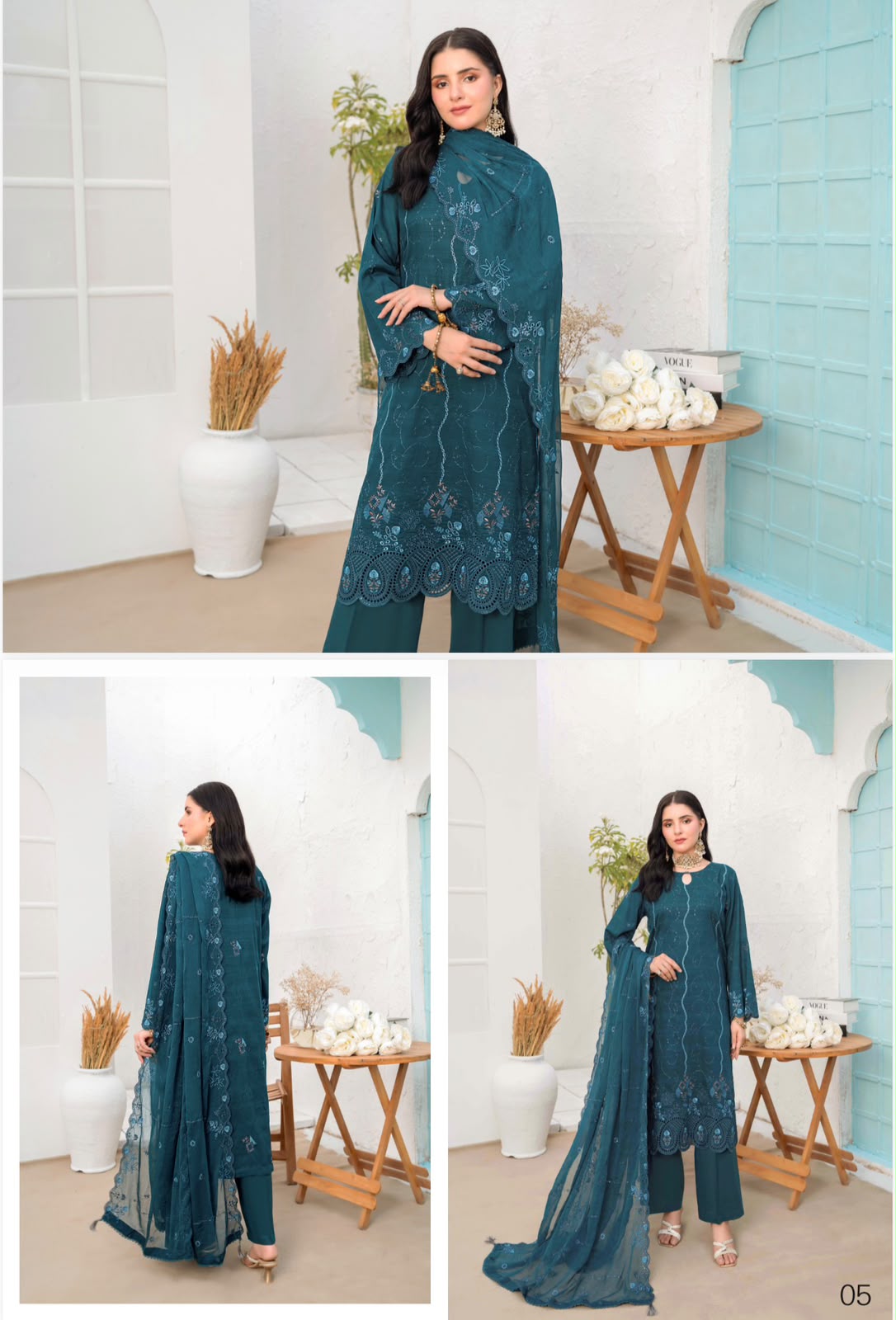 Ella by Rujhan - Premium Embroidered Lawn 3PC