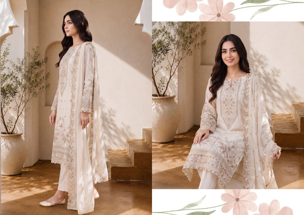 Wijdan Chand Tara Embroidery cut dana Jacquard collection
