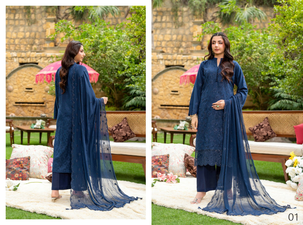 Rujhan Haseen premium Luxury Embroidery jacquard 3pc suit