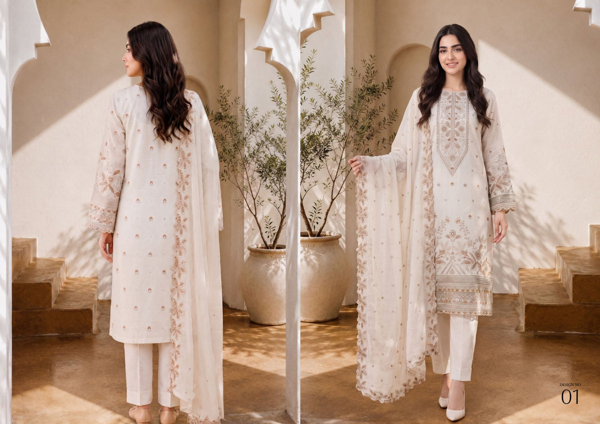 Wijdan Chand Tara Embroidery cut dana Jacquard collection