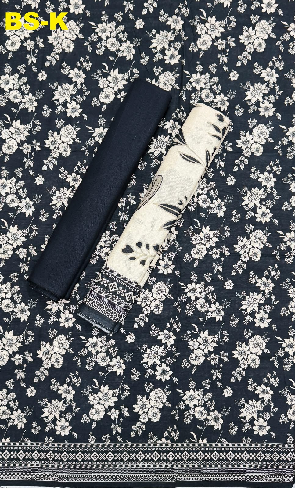 Bin saeed khaddar 3pc printed suit