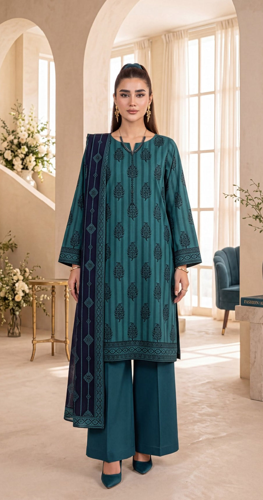 MOOSA JEE - Inaya Ali 3 PC printed suit