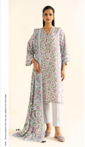 Ice grey lavender  premium sapphire unstitched 3 piece Exclusive viscouse