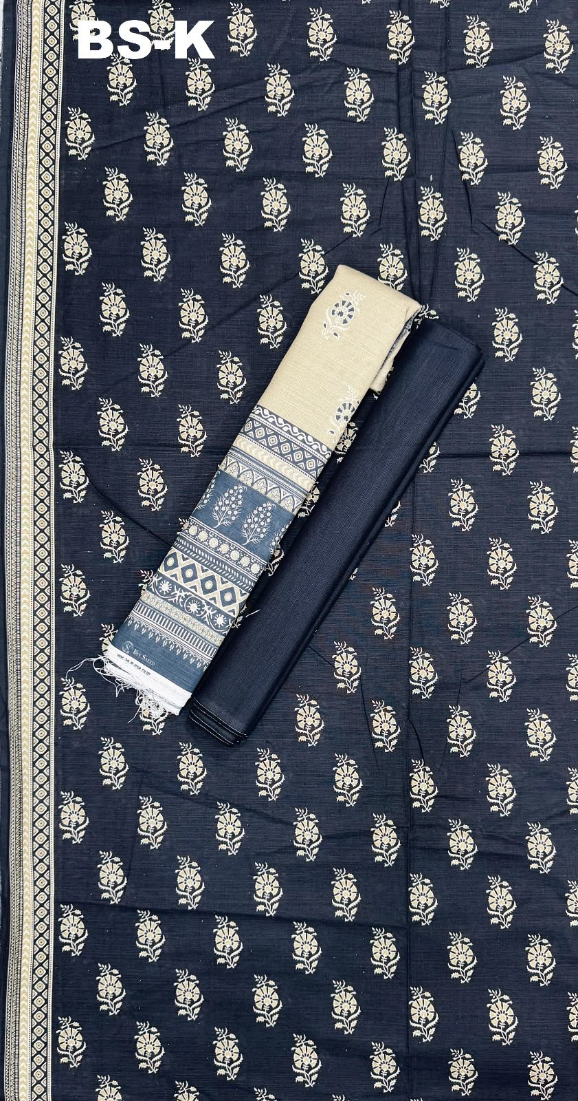 Bin saeed khaddar 3pc printed suit