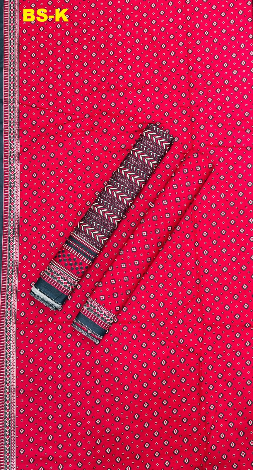 Bin saeed khaddar 3pc printed suit