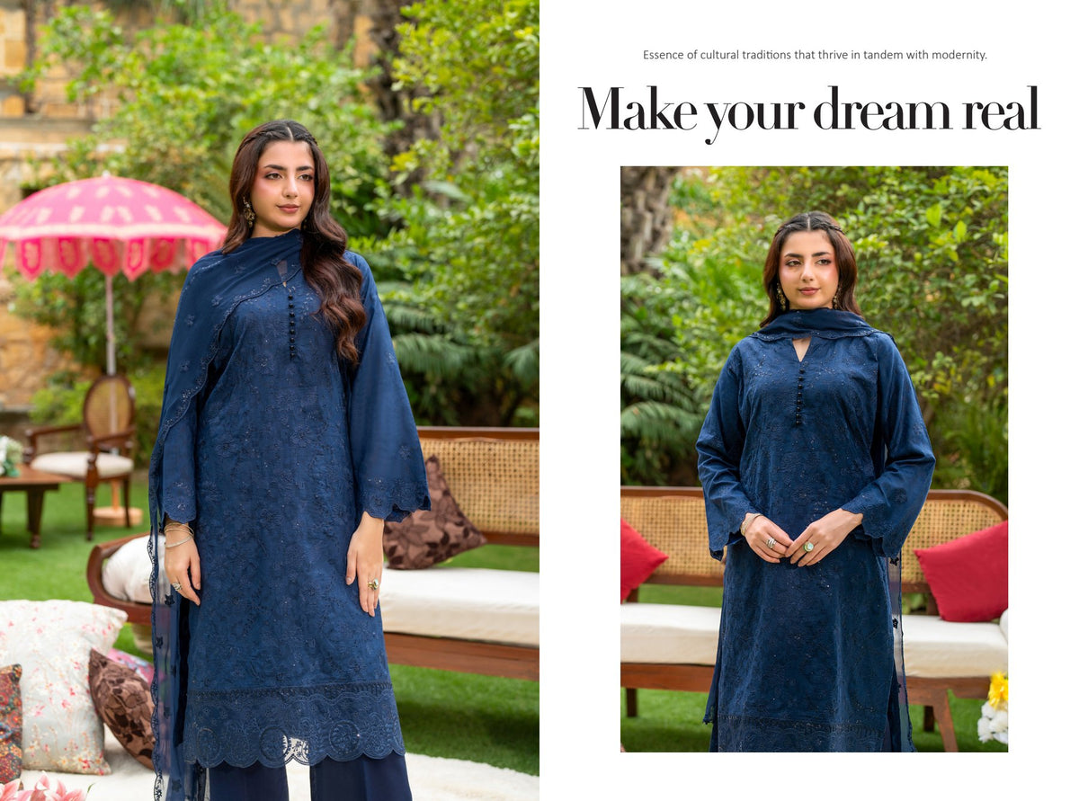 Rujhan Haseen premium Luxury Embroidery jacquard 3pc suit