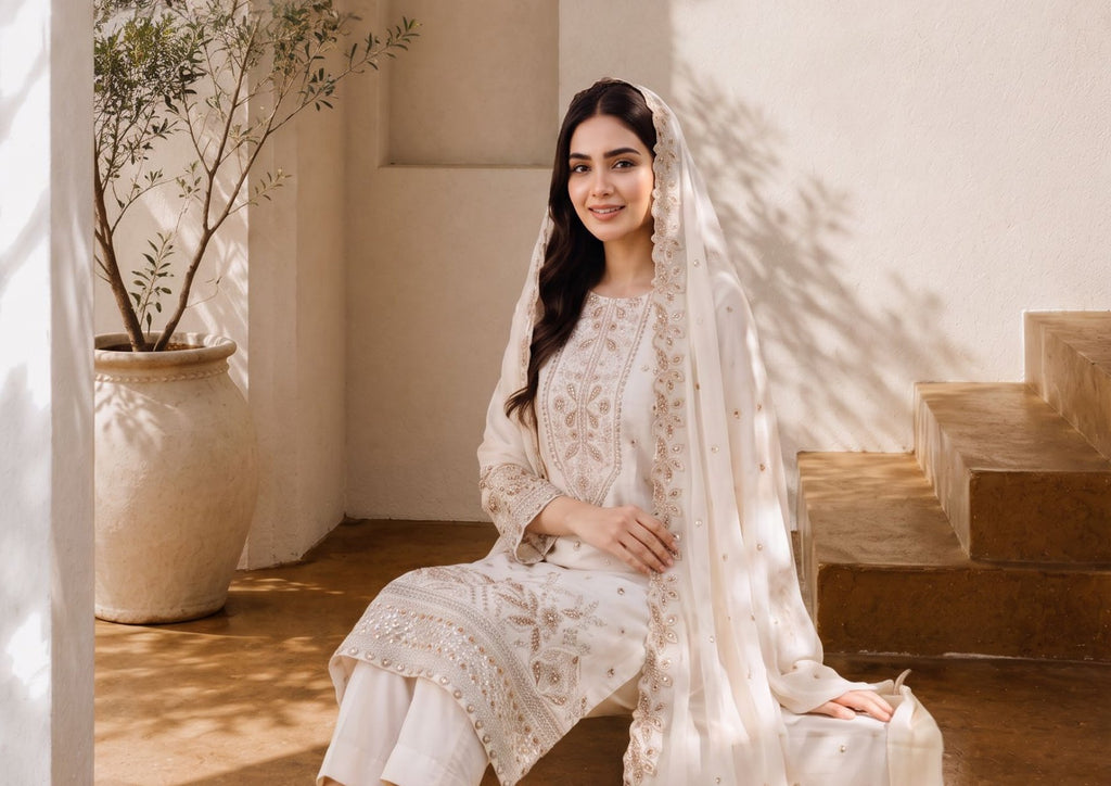 Wijdan Chand Tara Embroidery cut dana Jacquard collection
