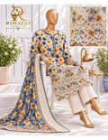 Riwayat premium Embroidery khaddar 3 piece suit
