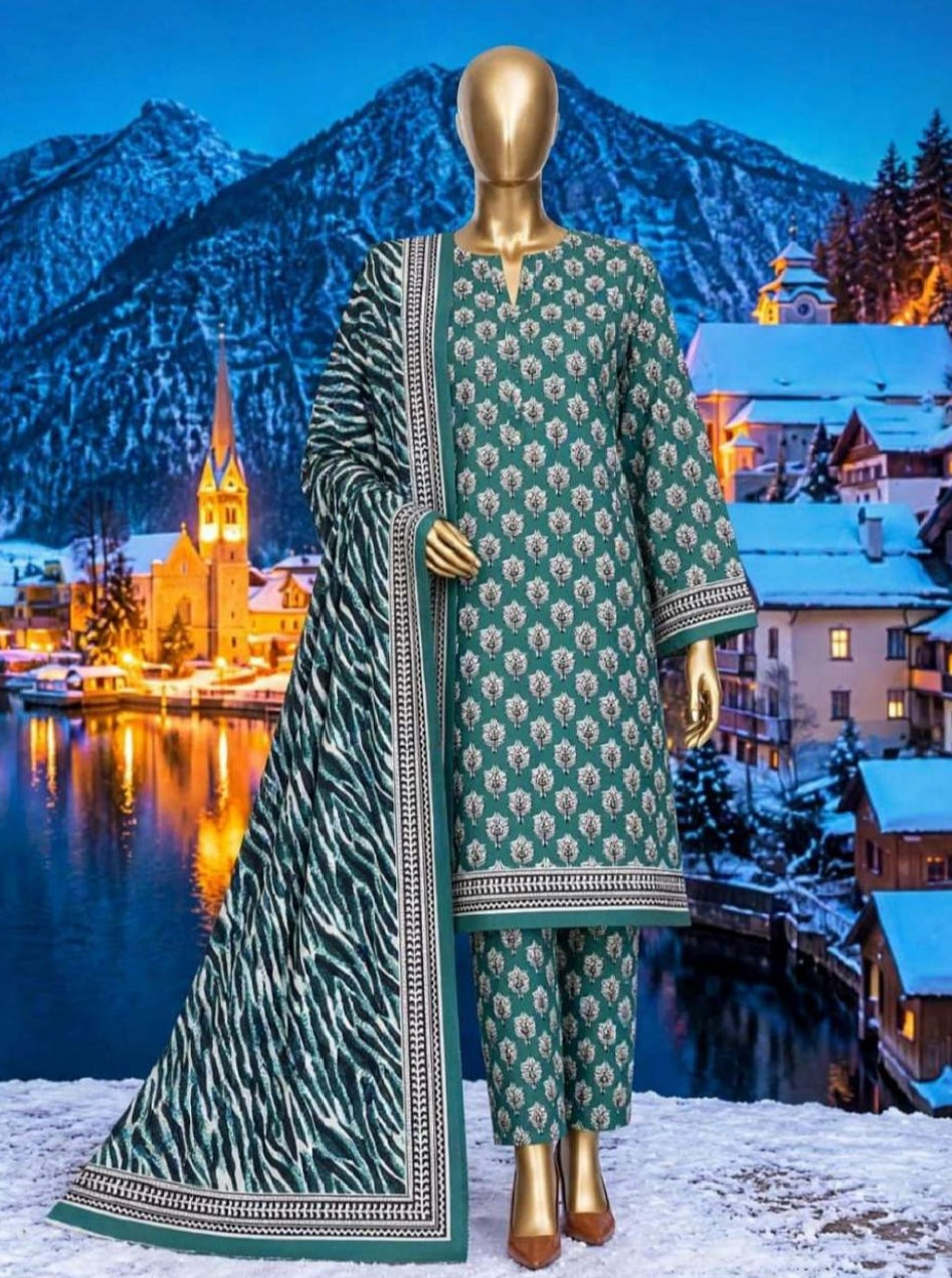 Sana Safina Khaddar collection 3. PC printed suit