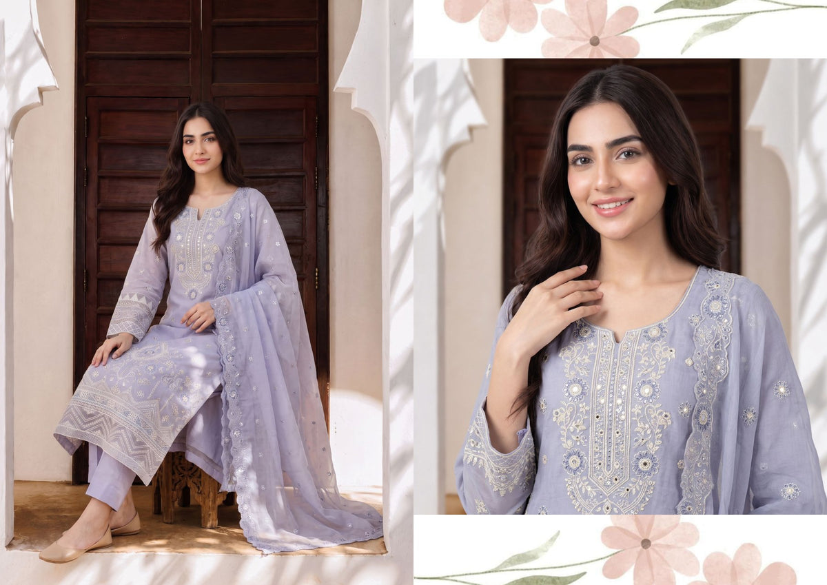Wijdan Chand Tara Embroidery cut dana Jacquard collection