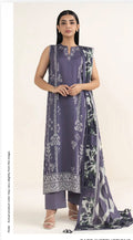Elegant dusty purple  unstitched 3 piece Exclusive viscouse