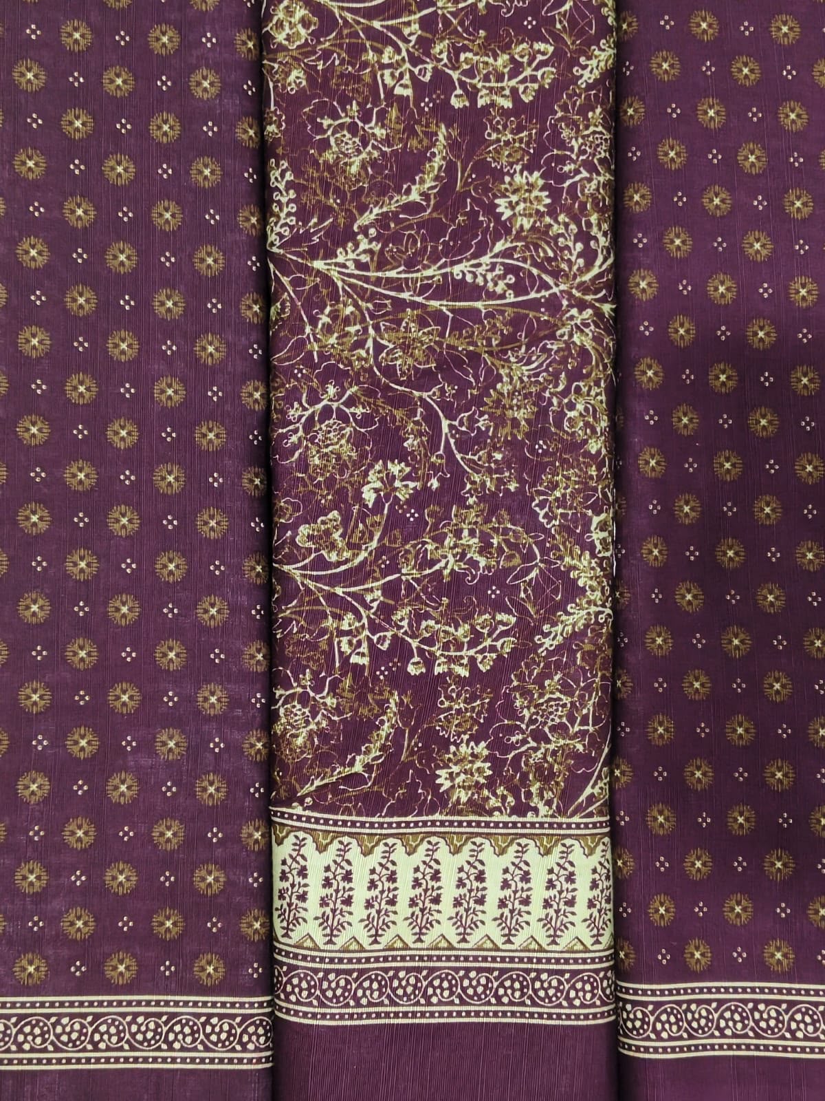 Bin saeed khaddar 3pc printed suit