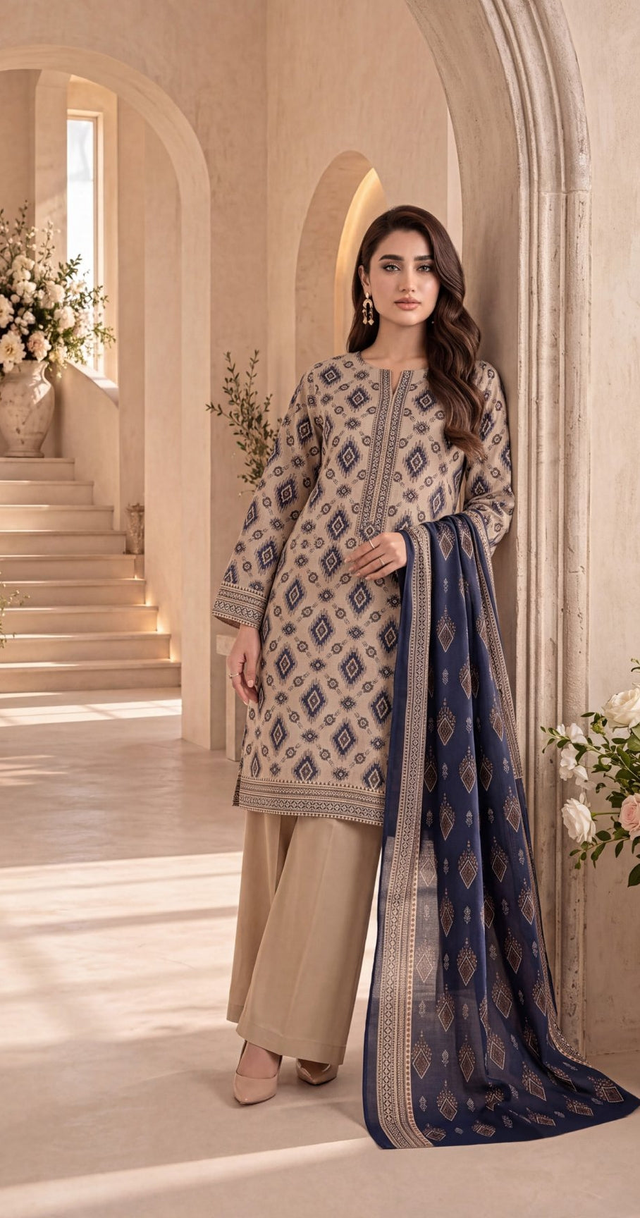 MOOSA JEE - Inaya Ali 3 PC printed suit