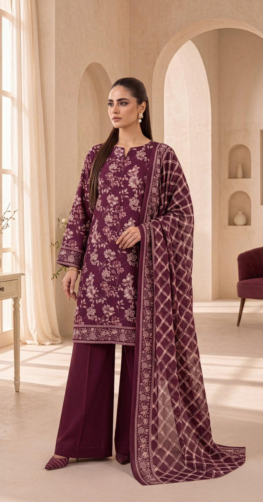 MOOSA JEE - Inaya Ali 3 PC printed suit