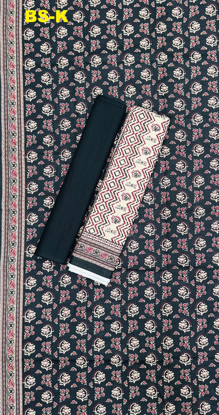 Bin saeed khaddar 3pc printed suit